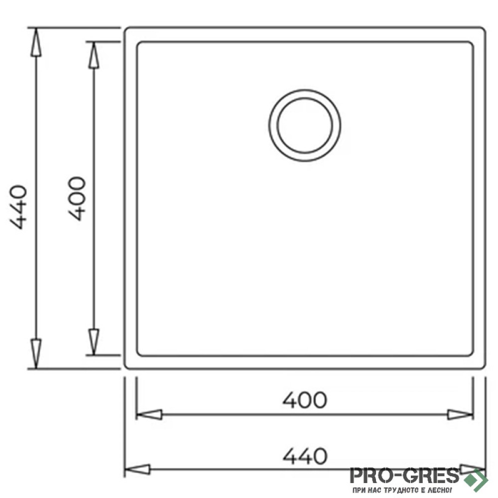 Подплотова гранитна мивка Teka Square 40.40 TG 115230025