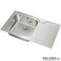Иноксова мивка за вграждане, гладка, десен отцедник, Teka, SUPER BOWL 1C 1E MAX , 11119200