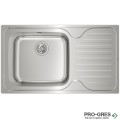 Иноксова мивка за вграждане, гладка, десен отцедник, Teka, SUPER BOWL 1C 1E MAX , 11119200