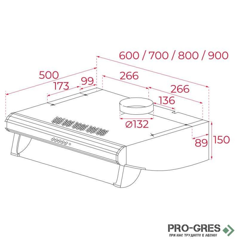 Свободностоящ абсорбатор 60х50х15 см, 353м³/ч, Клас D, Teka Easy C 6420