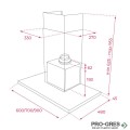 Абсорбатор за стенен монтаж 60х48х67-100 см, 735м³/ч, Клас А, инокс, Teka Total DSH 686