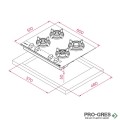 Газов плот за вграждане с 4 зони 60х51х9,8см, черен мат, Teka, Total GBC 64 Infinity G1