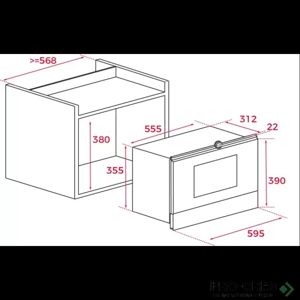 Микровълнова фурна за вграждане, ванилия, Teka Total MWR 22 BI