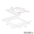 Стъклокерамичен плот за вграждане с 4 зони 60х51х5,1 см, 6200W, черно стъкло, Teka, Total TZ 6420