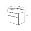 Долен шкаф за баня с мивка PVC в HPL Триано Хюстън 2