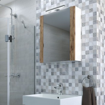 Горен шкаф за баня 60x65x15см PVC HPL Триано Хюстън 2 Горен шкаф за баня 60x65x15см PVC HPL Триано Хюстън 2