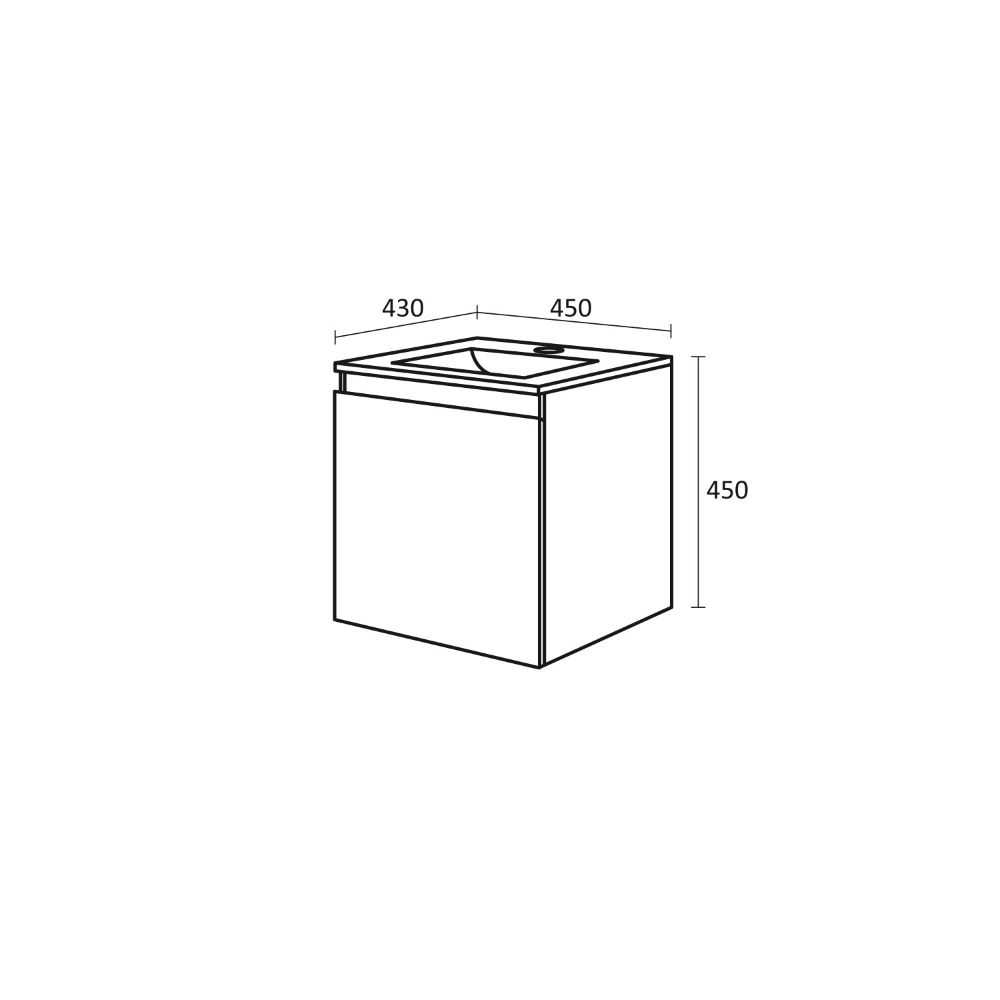 Долен шкаф за баня Изи 45х45х43см PVC Triano