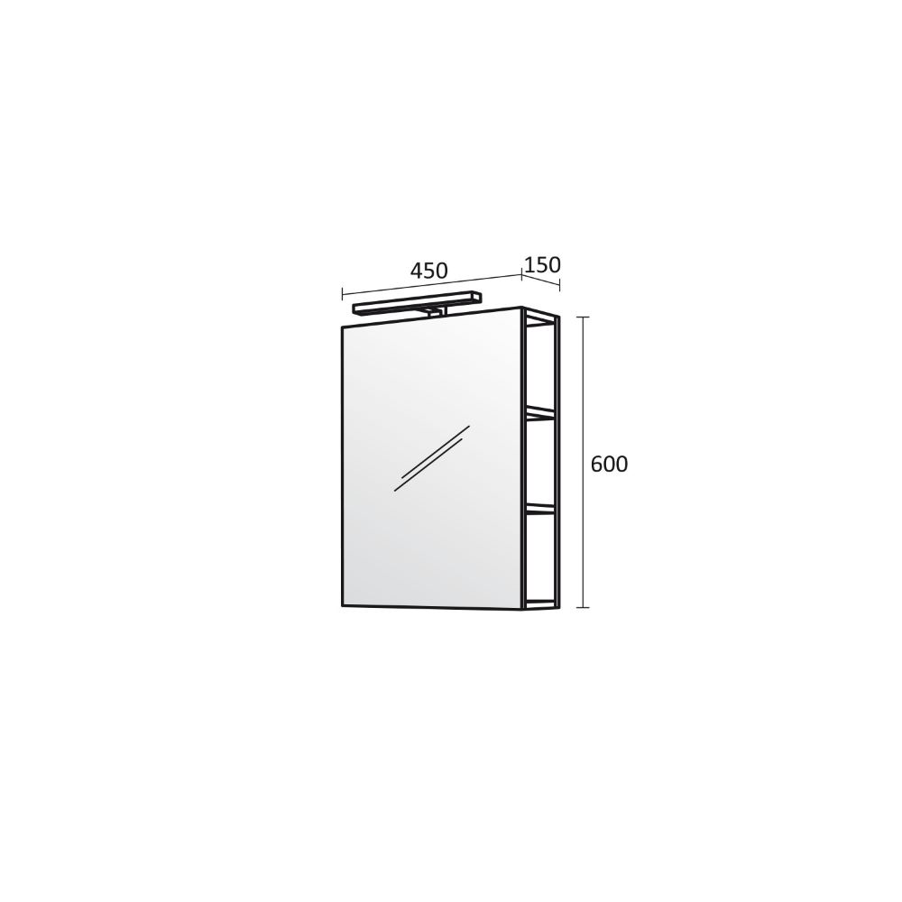 Горен шкаф за баня Изи 45x60x15см PVC Triano