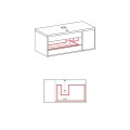 Долен шкаф за баня с мивка PVC в HPL Триано Касаи