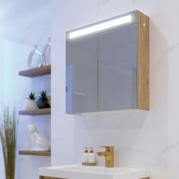Горен шкаф за баня 60x60x15см PVC,HPL Триано Орегон Горен шкаф за баня 60x60x15см PVC,HPL Триано Орегон