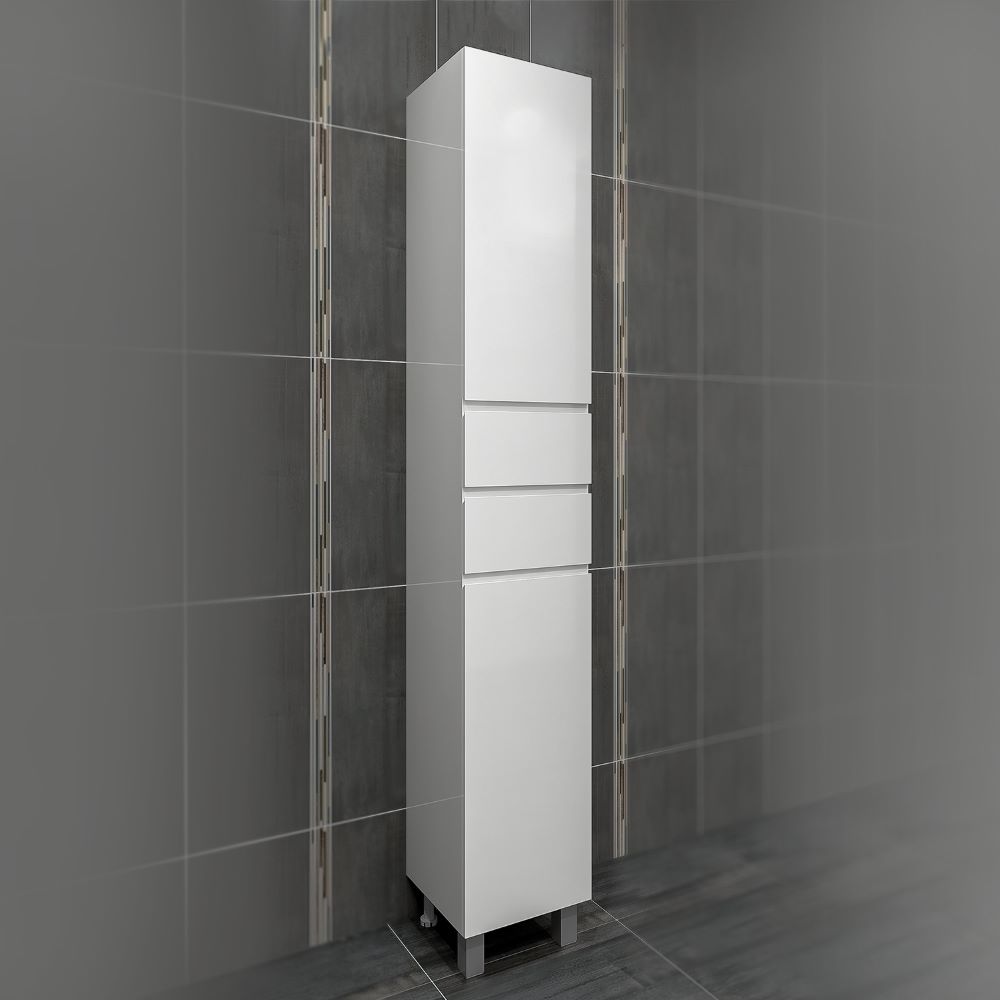Шкаф колона за баня 30х185х30см бяла PVC Спарта Triano