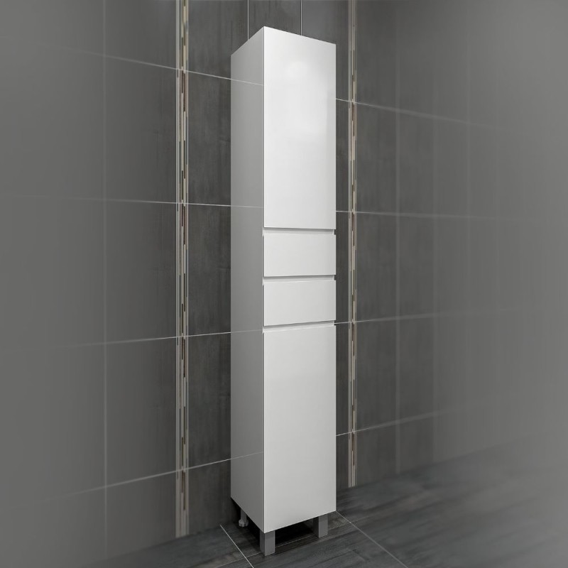 Шкаф колона за баня 30х185х30см бяла PVC Спарта Triano