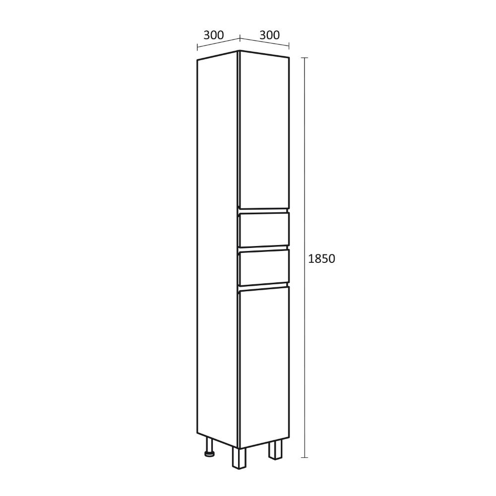 Шкаф колона за баня 30х185х30см бяла PVC Спарта Triano