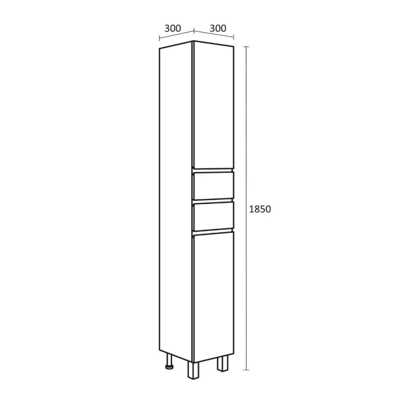 Шкаф колона за баня 30х185х30см бяла PVC Спарта Triano