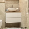 Долен шкаф за баня с плот 70х50х47см бял PVC/HPL Версо Triano