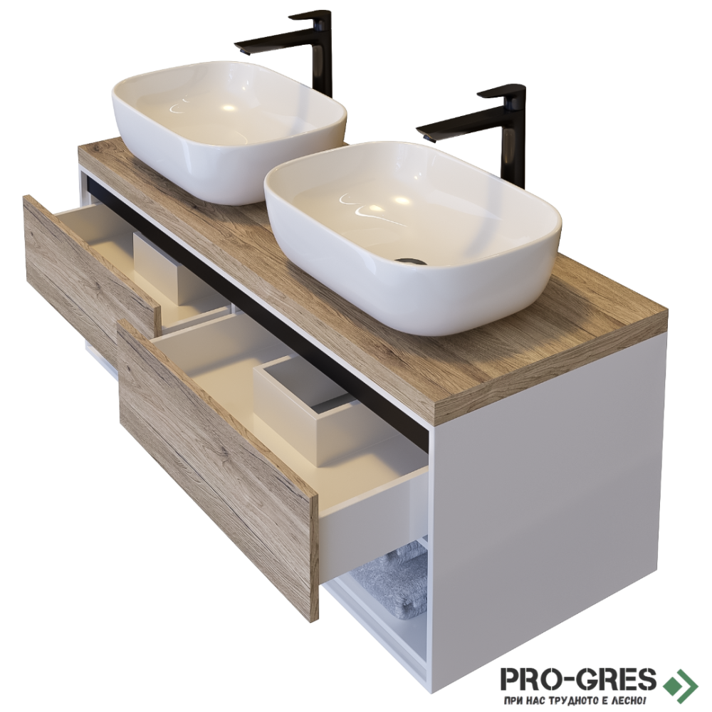 Комплект шкафове за баня 120x47x47см PVC Триано Кейптаун