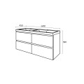 Долен шкаф за баня 120x58x45см PVC Триано Крюгер