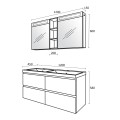 Комплект шкафове за баня 120сm бял PVC Триано Крюгер