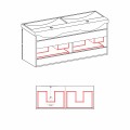 Комплект шкафове за баня 120сm бял PVC Триано Крюгер