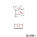 Долен шкаф за баня с мивка 61,5х55х46,5см бял PVC Триано Лисабон 2