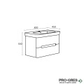 Долен шкаф за баня с мивка бял PVC  Triano Монако