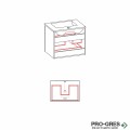 Долен шкаф за баня с мивка бял ПВЦ Триано Велоче