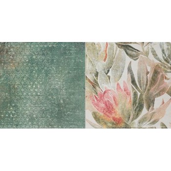 Плочки за баня Tubadzin-DECOR MARGOT GREEN FLOWER A Плочки за баня Tubadzin-DECOR MARGOT GREEN FLOWER A