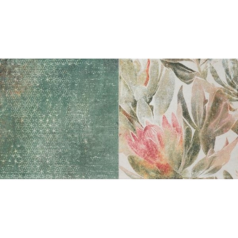 Плочки за баня Tubadzin-DECOR MARGOT GREEN FLOWER A