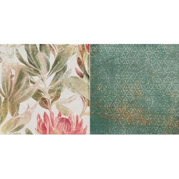 Плочки за баня Tubadzin-DECOR MARGOT GREEN FLOWER B Плочки за баня Tubadzin-DECOR MARGOT GREEN FLOWER B