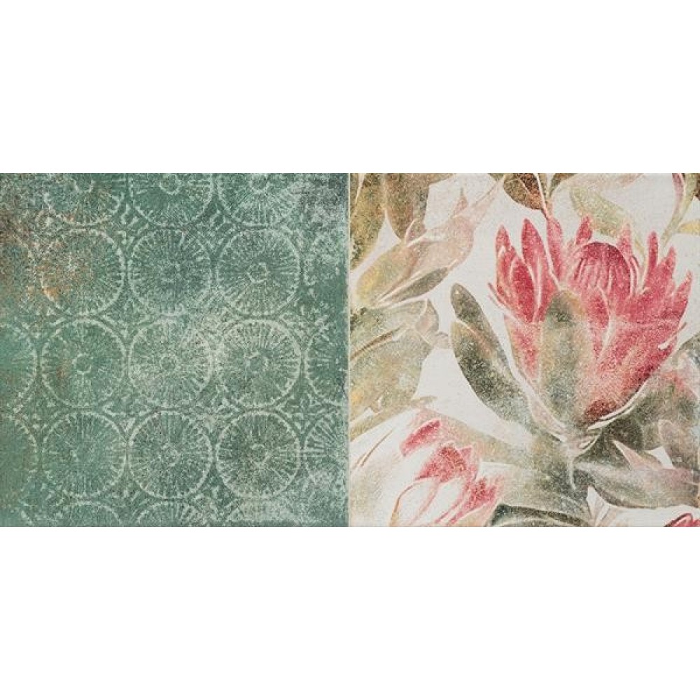 Плочки за баня Tubadzin-DECOR MARGOT GREEN FLOWER C