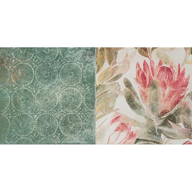 Плочки за баня Tubadzin-DECOR MARGOT GREEN FLOWER C
