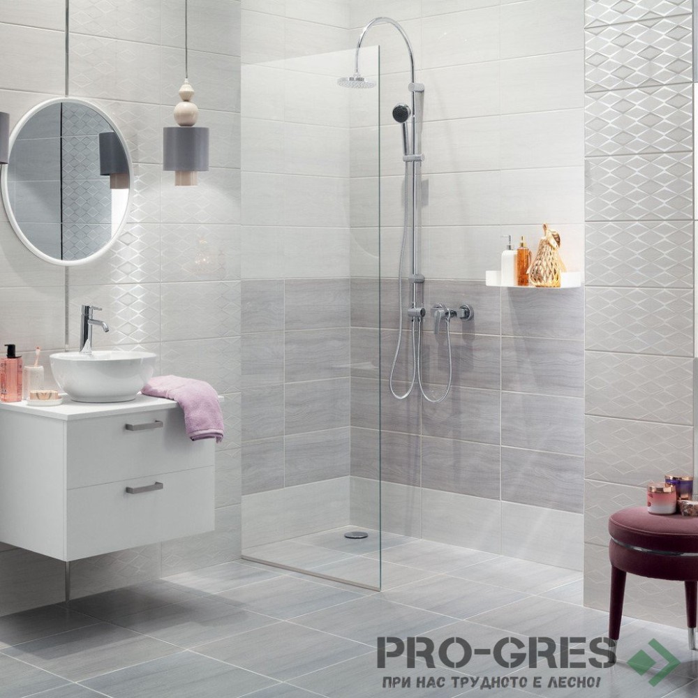 Плочки за баня TUBADZIN EDELO GREY 22,3 х 44,8 см Плочки за баня TUBADZIN EDELO GREY 22,3 х 44,8 см