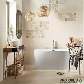 Плочки за баня TUBADZIN Free Space Beige 32.8×89.8 см