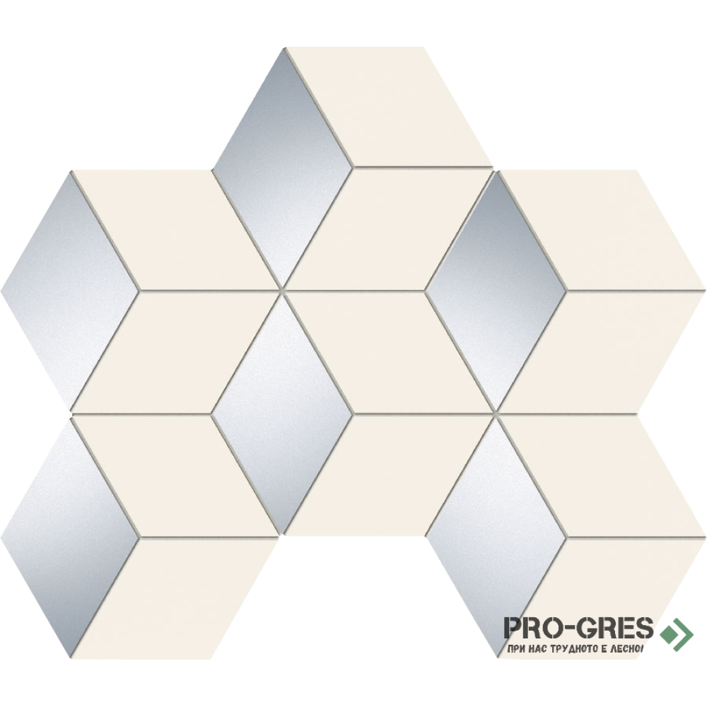 Мозайка Senza White Hex 28.9×22.1 см