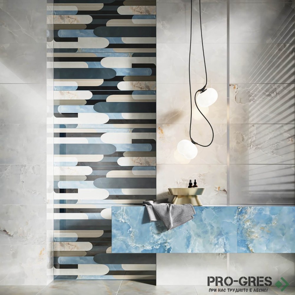 Плочки за баня TUBADZIN VERO BLUE 32.8*89.8 см Плочки за баня TUBADZIN VERO BLUE 32.8*89.8 см