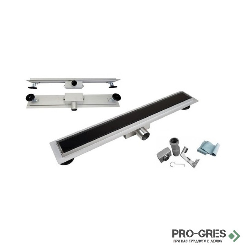 Лентов сифон 80 см Valtemo Glossy Black 67891–80