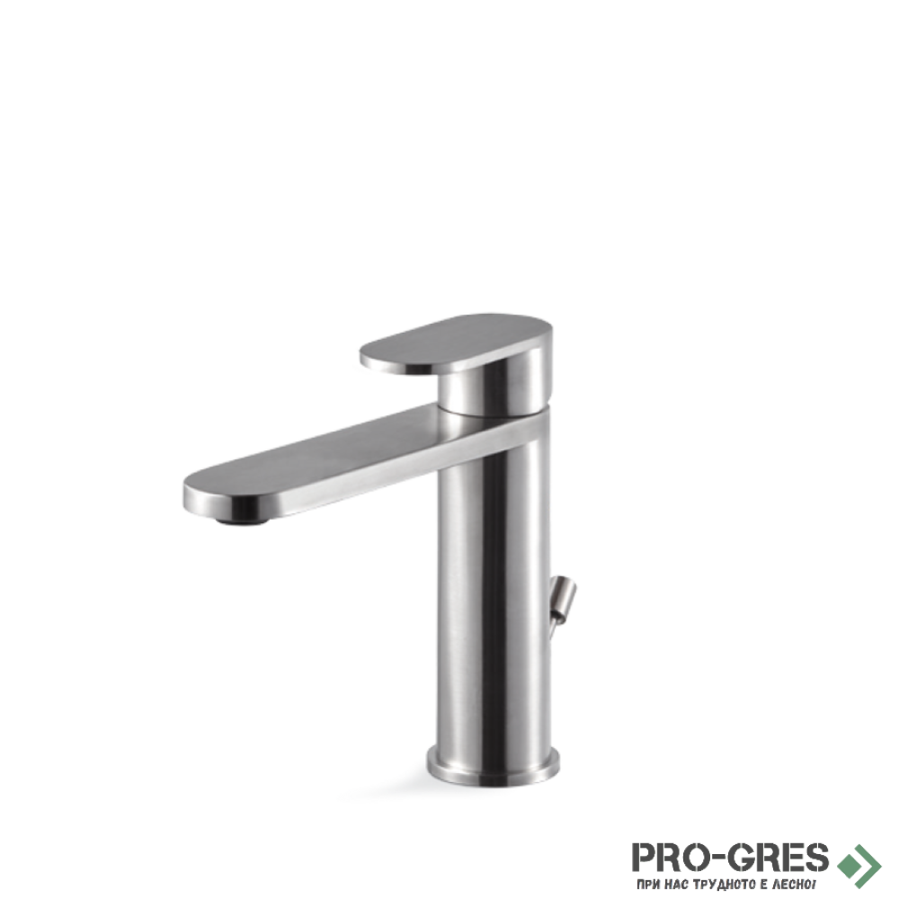 Стоящ смесител за мивка с изпразнител, Vema, Ayas Steel, V28010.AC.005