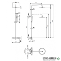 Кръгла душ колона с термостатен смесител, черен мат, Vema Round Black, V08230.F0.20