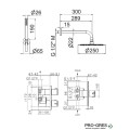 Душ комплект за вграждане с термостат, черен мат Vema, Slate Black, slate_thermo_black