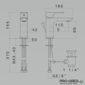 Смесител стоящ за мивка с изпразнител, Vema, Slate Chrome, V14010.BO.010