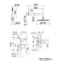 Душ комплект за вграждане, хром, Vema, Slate Chrome, slate_sys_chrome