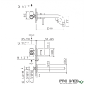 Смесител за вграждане за мивка, Vema, Tiber Steel, V17050.AC.005