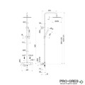 Термoстатна душ колона от неръждаема стомана, Vema, Tiber Steel, V08233.AC.005