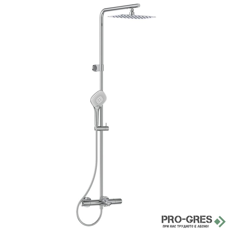 Душ система с термостатен смесител и чучур,хром IDEAL STANDARD CERATHERM T100 A7591AA