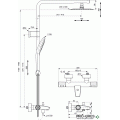 Душ система с термостатен смесител и чучур,хром IDEAL STANDARD CERATHERM T100 A7591AA
