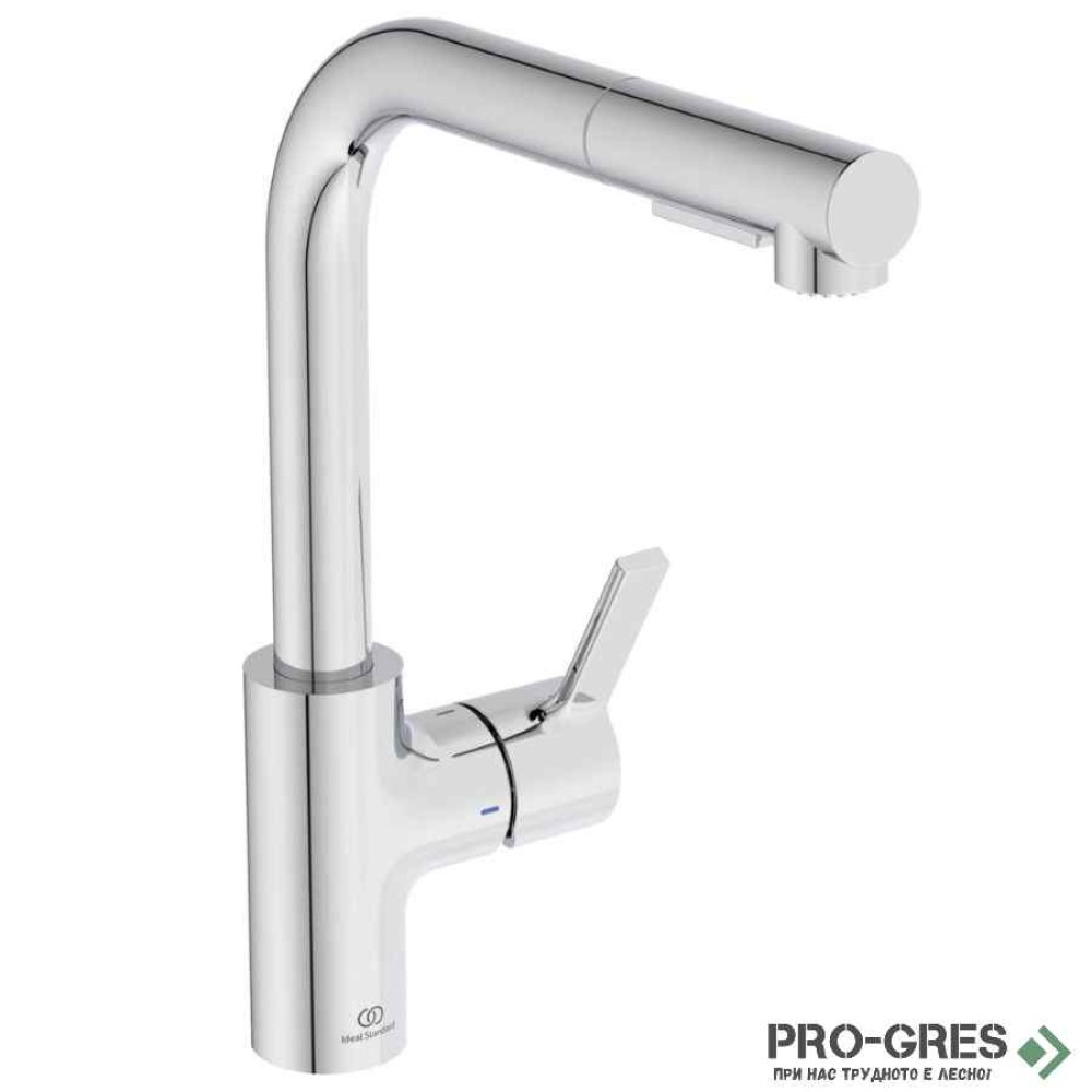 Смесител за кухня с висок, тръбен, изтеглящ се чучур Ideal Standard BD420AA
