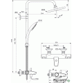 Душ система с термостатен смесител,хром IDEAL STANDARD CERATHERM T25 A7629AA