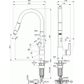 Смесител за кухня с висок, тръбен, изтеглящ чучур,хром Ideal Standard BD416AA