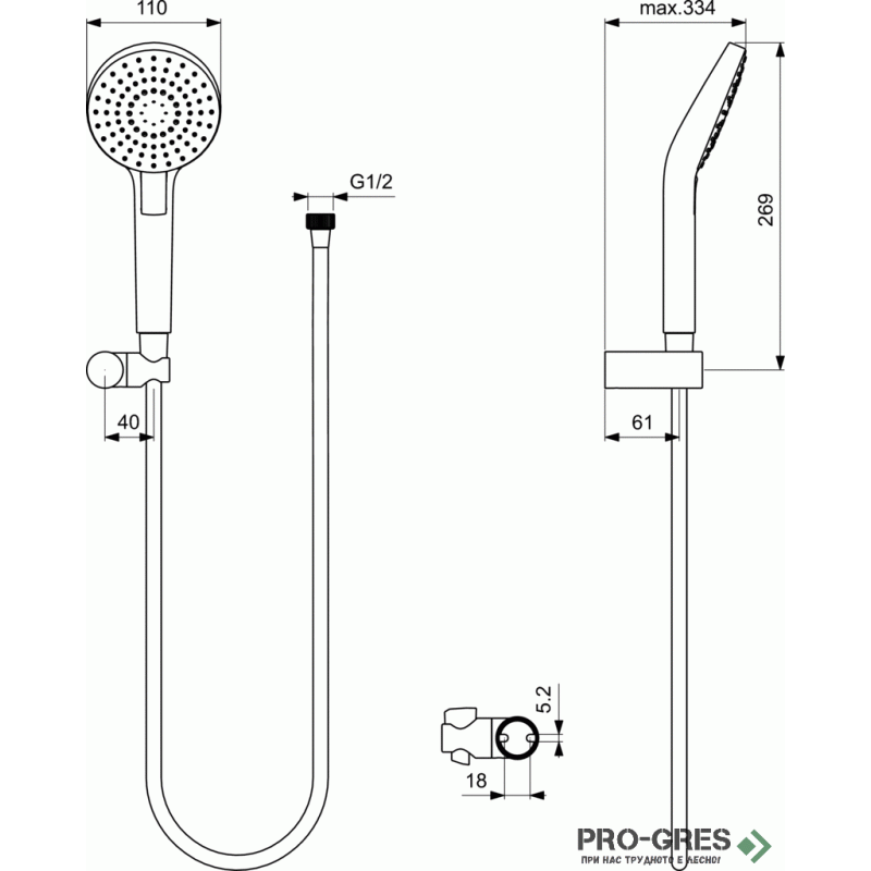 Душ комплект за вграждане CERAFLEX Ideal Standard BC447AA