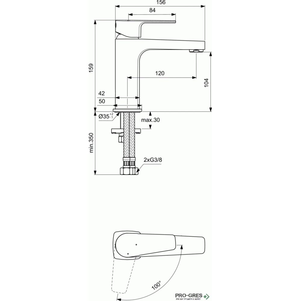 Смесител за мивка BLUESTART, хром IDEAL STANDARD ESLA BC223AA